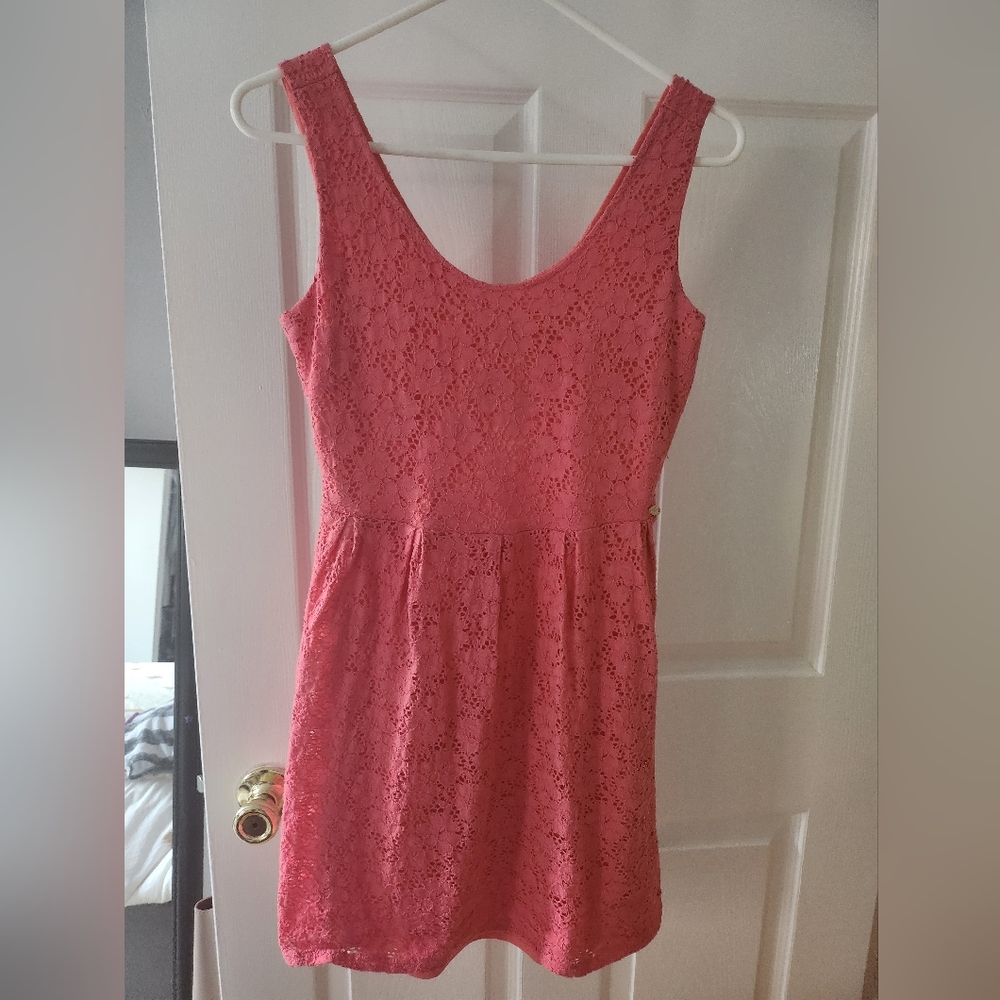 Guess Coral Mini Dress With Back Cutout (Size M)